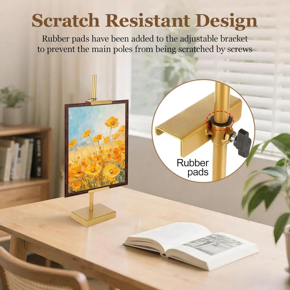Adjustable Tabletop Easel Stand, Gold Easel or Display | Steady and Elegant Picture Easels or Display, Adjustable Art Easel, Pic