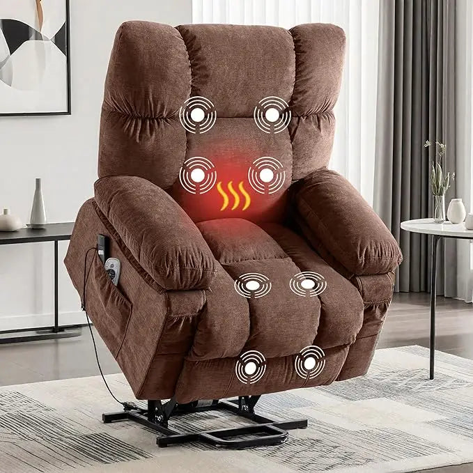 MAHOMICO Recliner Chair With Massage, Lumbar Heating, USB Port