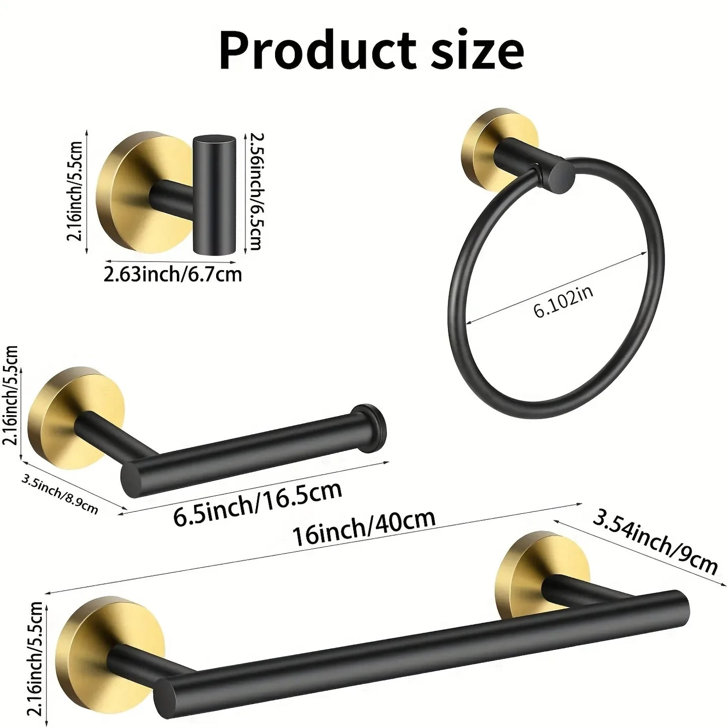 Stainless Steel Bathroom Hardware Set Wall Mounted