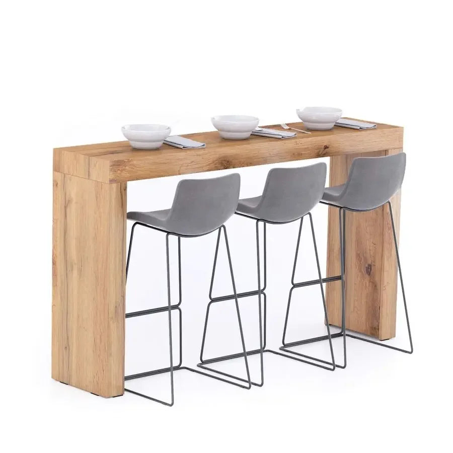 Evolution High Table 70.9 x 15.7 in, Rustic Oak, High Top Table for 3 People, Bar Table, Kitchen Island, Counter Height Bar Tab