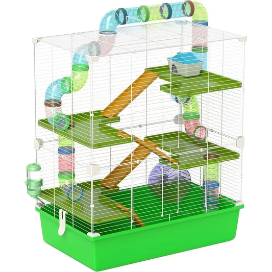 Multi Level Hamster Cage With Tubes Tunnels And Carry Handles