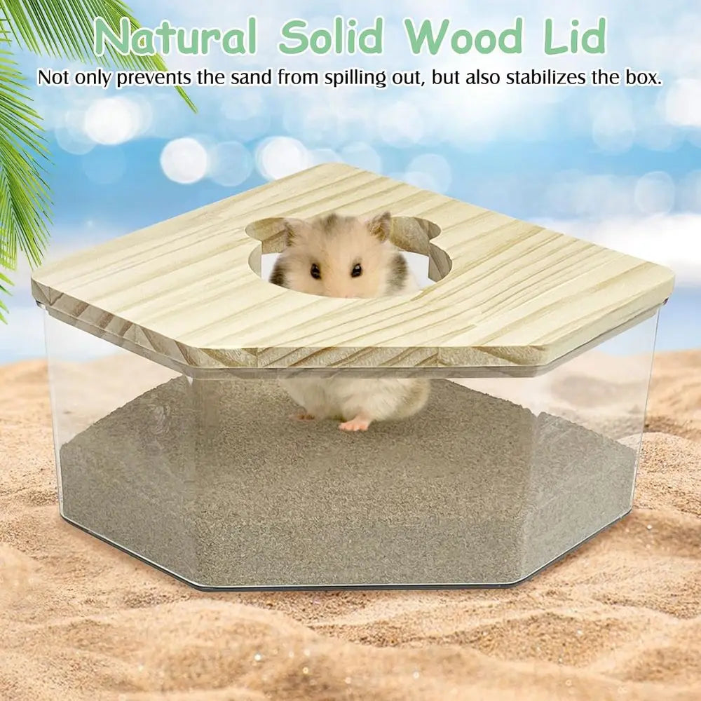 Hamster Sand Bath Box Transparent Acrylic Small Animals Shower Bathtub Guinea Pigs Digging Sand Container Cage Accessories for L