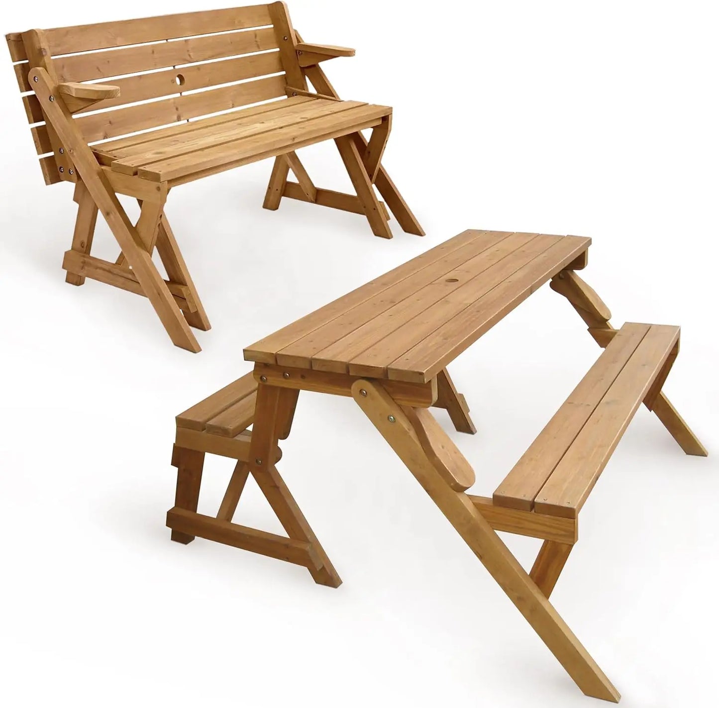 Merry Garden Interchangeable Wooden Picnic Bench And Table Outdoor Patio