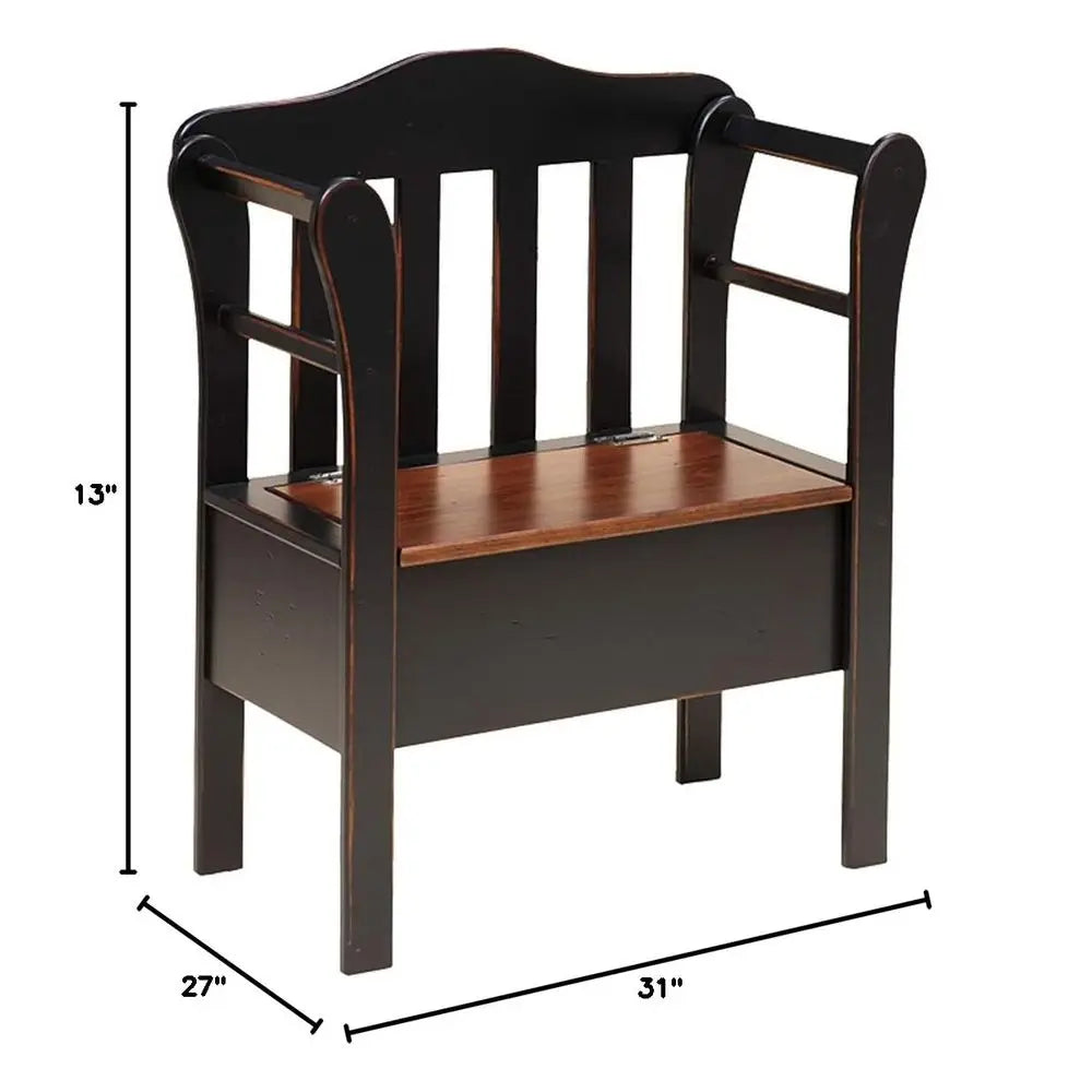 Classics Bench with Storage Small Wooden Storage Bench for Entryway, Hallway, Mudroom, Farmhouse, Bedroom, amp Living Room, Ami