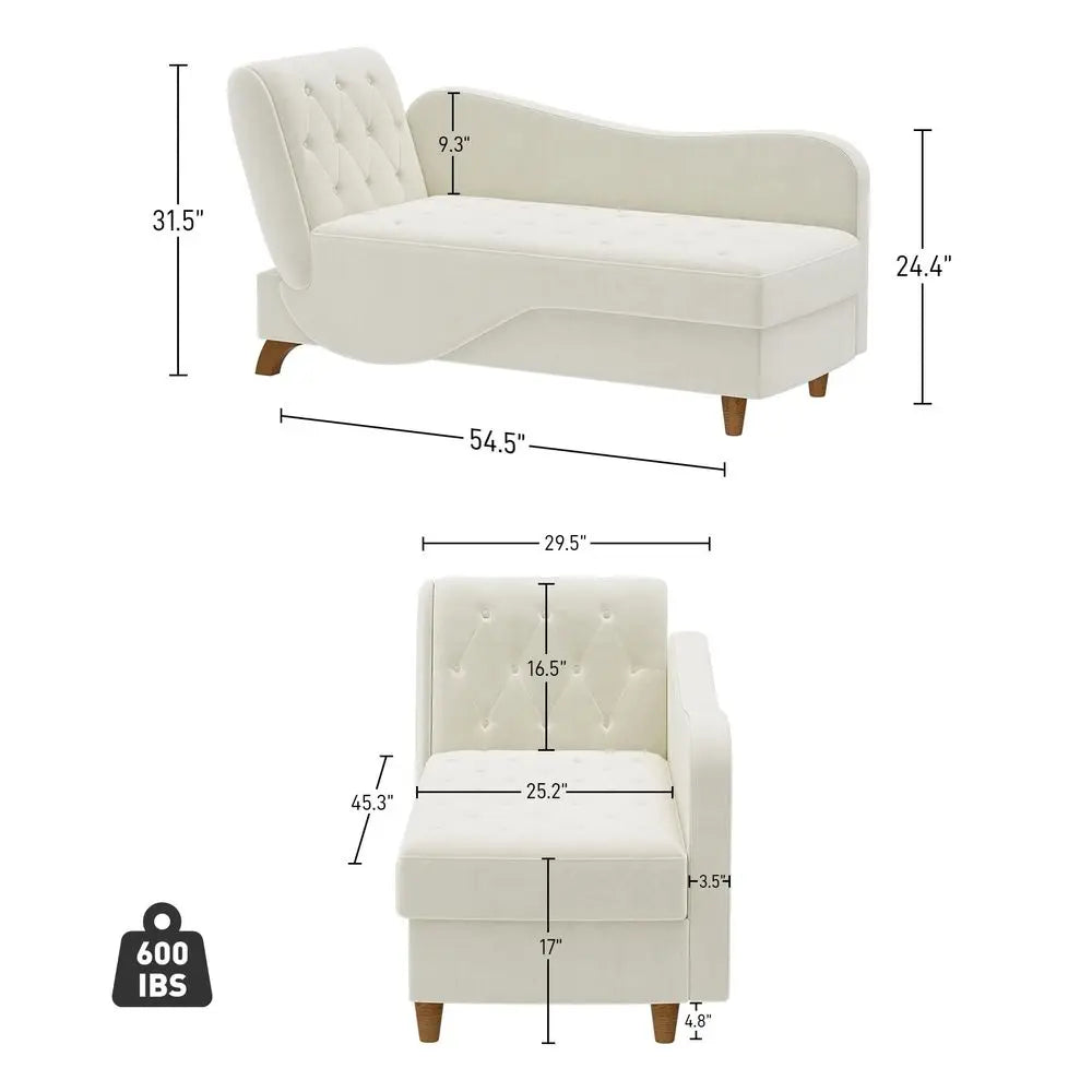 Chaise Lounge Chair Indoor with Storage, Adjustable Backrest Recling Reading Chair Sleeper Sofa Bed with Pillow, 3 in 1 Velvet