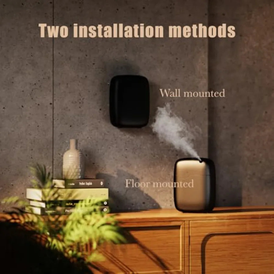 Hotel scent diffuser for aromatherapy, waterless essential oil diffuser with Bluetooth control, 400ml capacity, black, wall mou