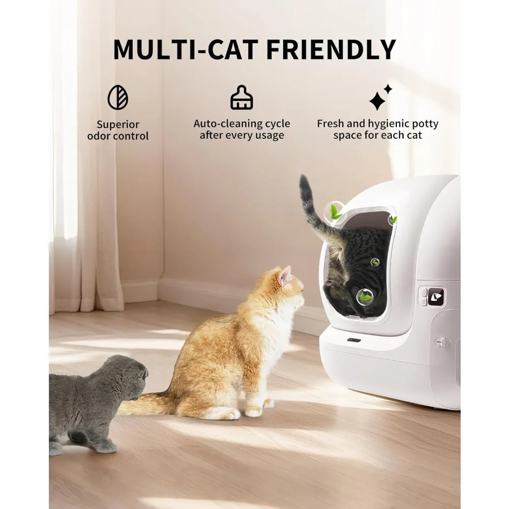 PuraMax 2 Automatic Self-Cleaning Cat Litter Box, App Control Automatic Litter Box with Safety Sensors, Odor Free &, Customized