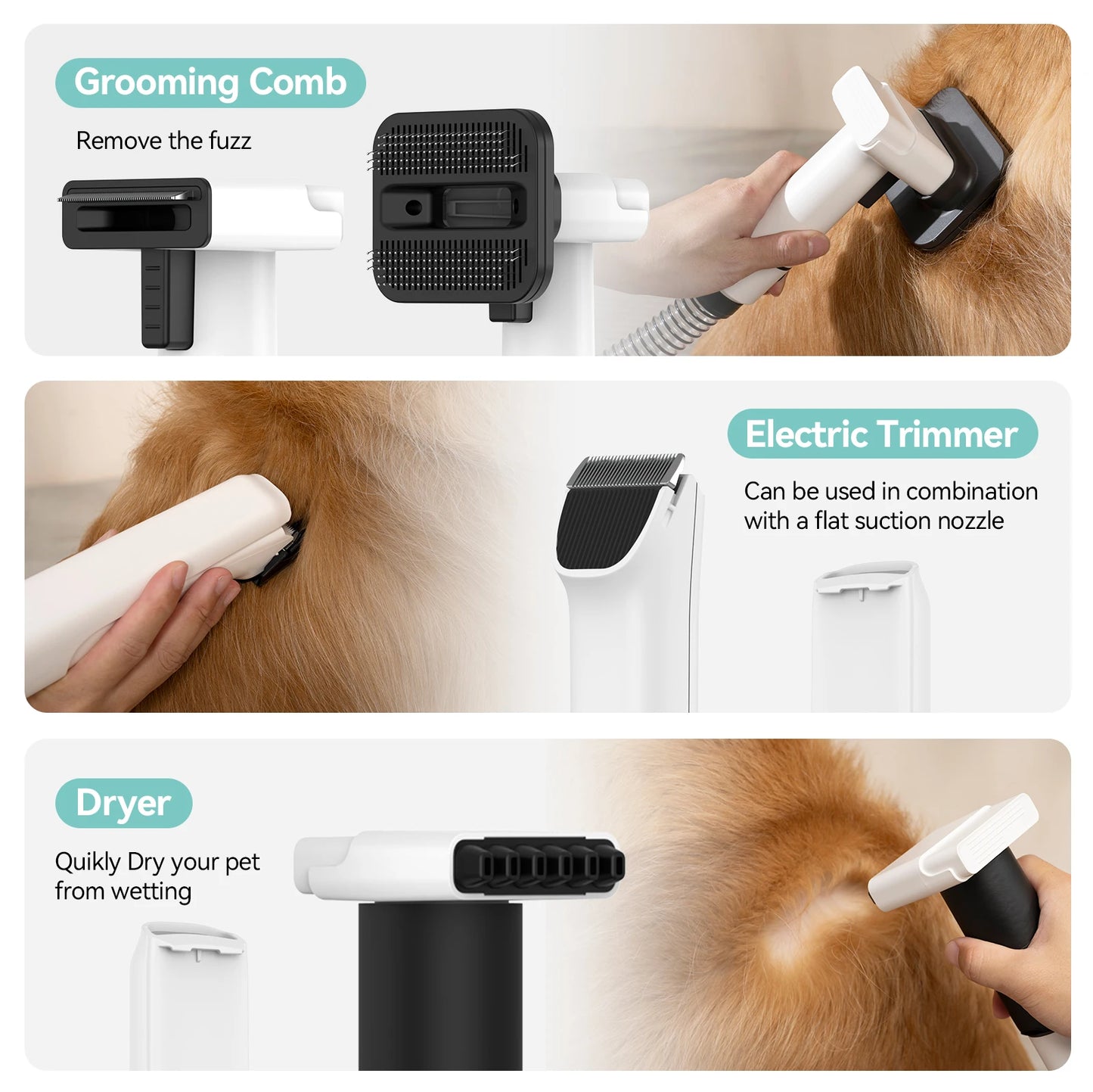 P1 MultiFunction Grooming Vacuum And Hair Dryer For Pets