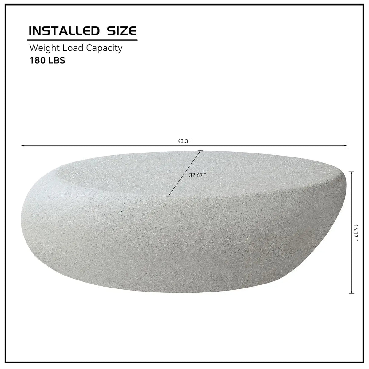 Minimalist Faux Stone Fiberglass Oval Coffee Table for Living Spaces