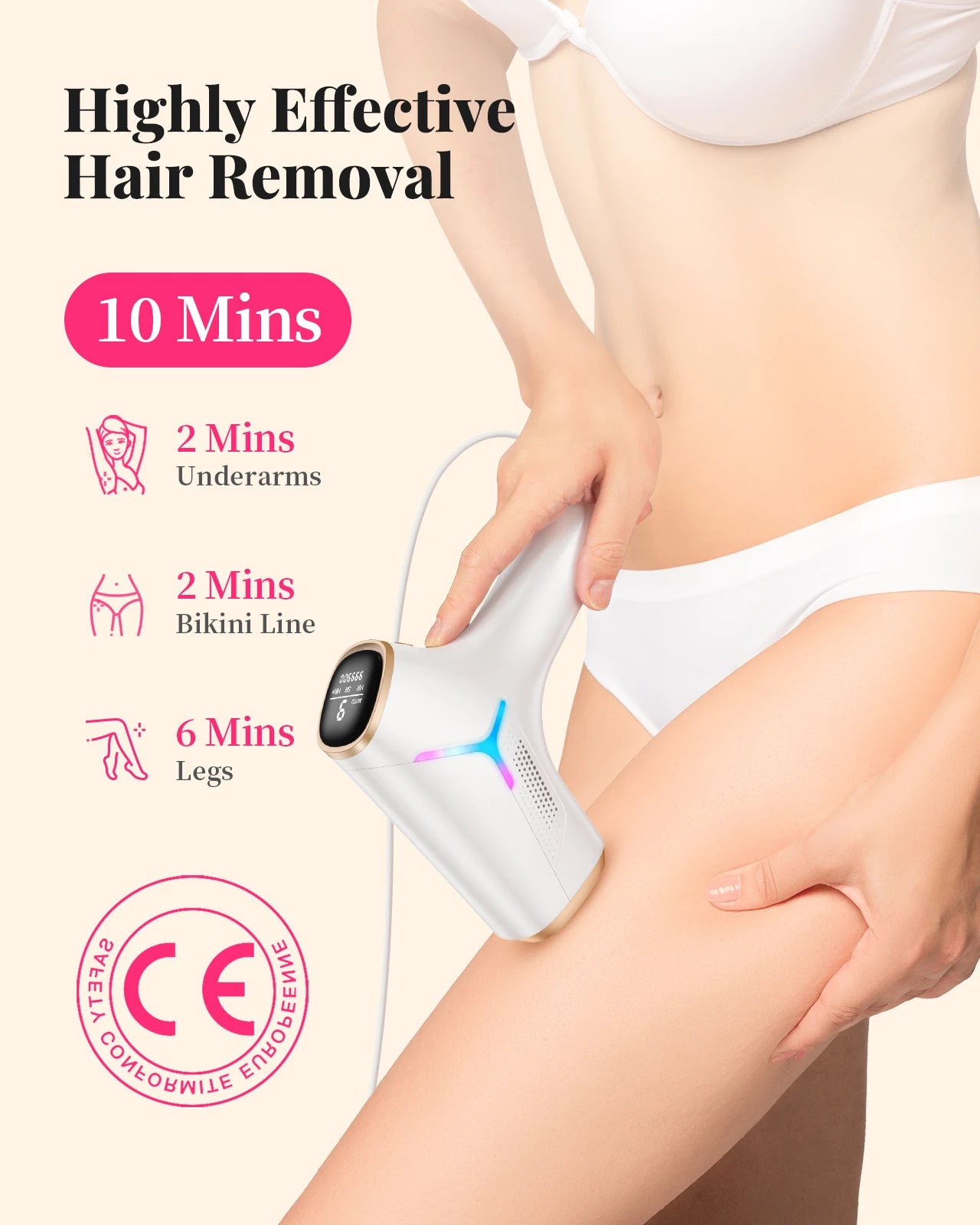 990000 Flashes Hair Removal for Women and Men IPL Hair Removal Body Bikini and Facial Areas Painless Permanent HairRemoval