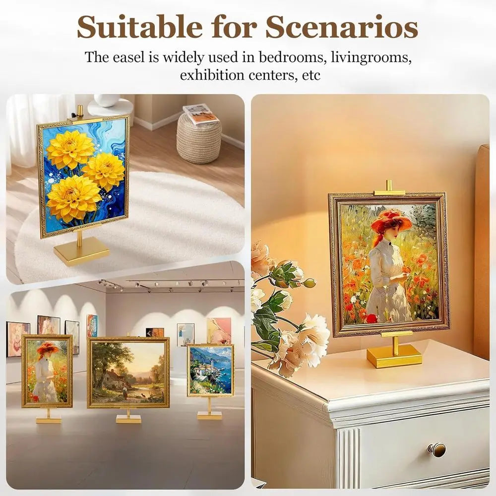 Adjustable Tabletop Easel Stand, Gold Easel or Display | Steady and Elegant Picture Easels or Display, Adjustable Art Easel, Pic
