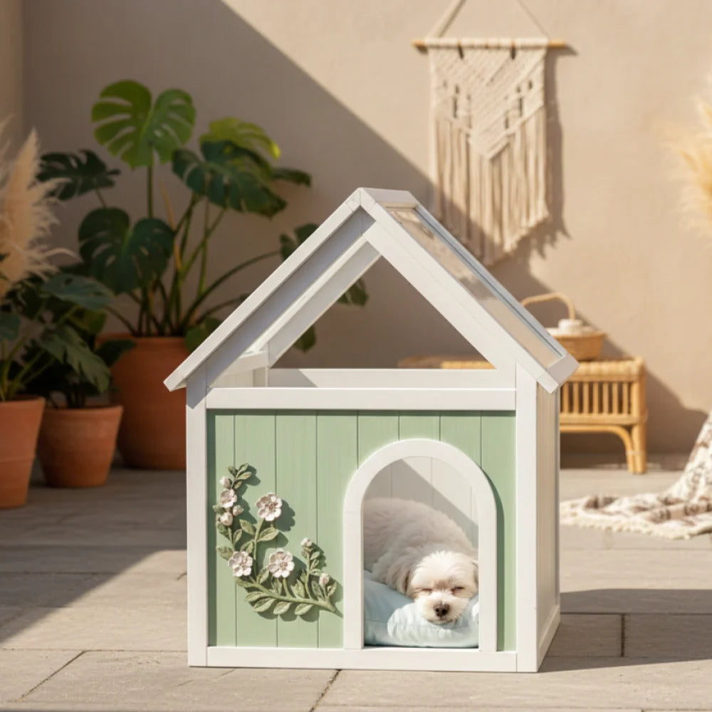 Cedar Indoor Cat House with Clear Acrylic Roof – Wooden Pet House for Small Cats & Dogs Moisture-proof,pest-proof Pet Products