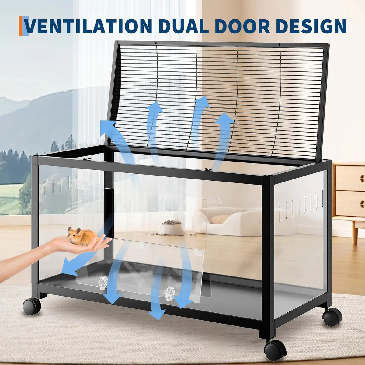 HiMISS Premium Multi Level Hamster Cage With Wheel Kit