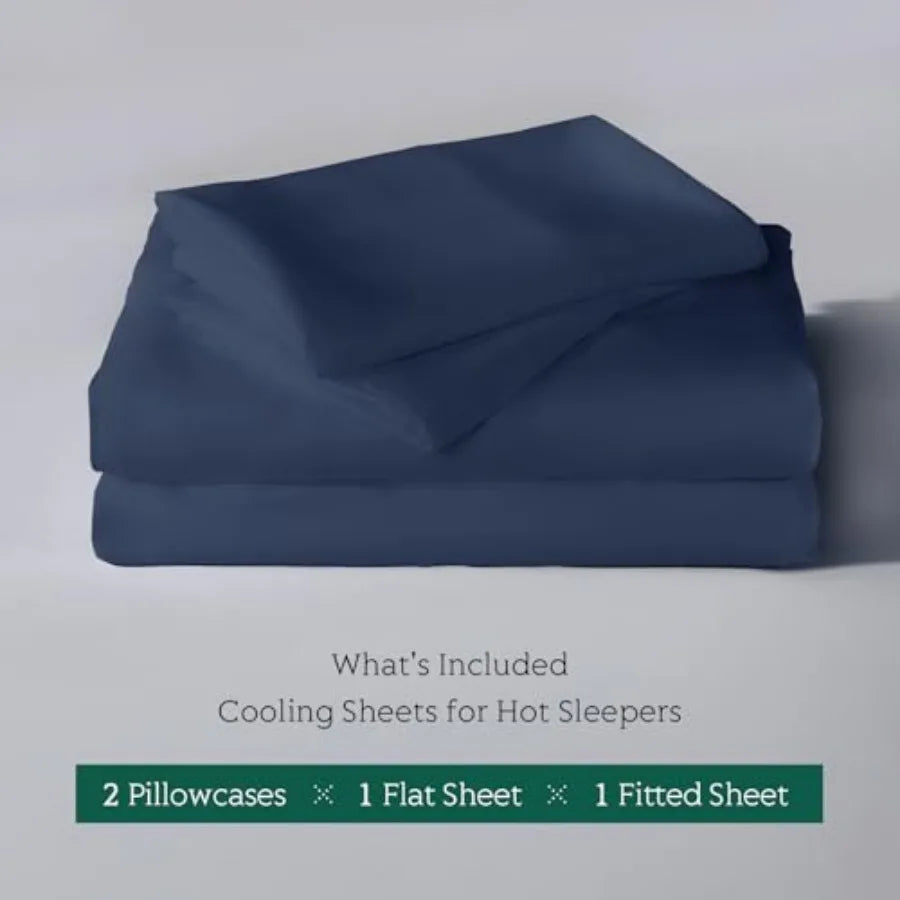 Cooling Sheets Set Size, Viscose Derived from Bamboo for Hot Sleepers Deep Pocket Up to 16 Inch Silky Soft and Breathable Beddi