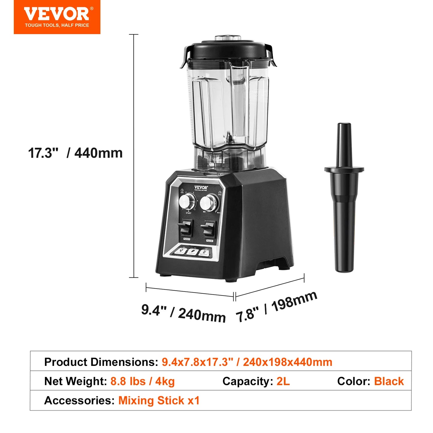 SucceBuy Smoothie Blender Professional Countertop Mixer