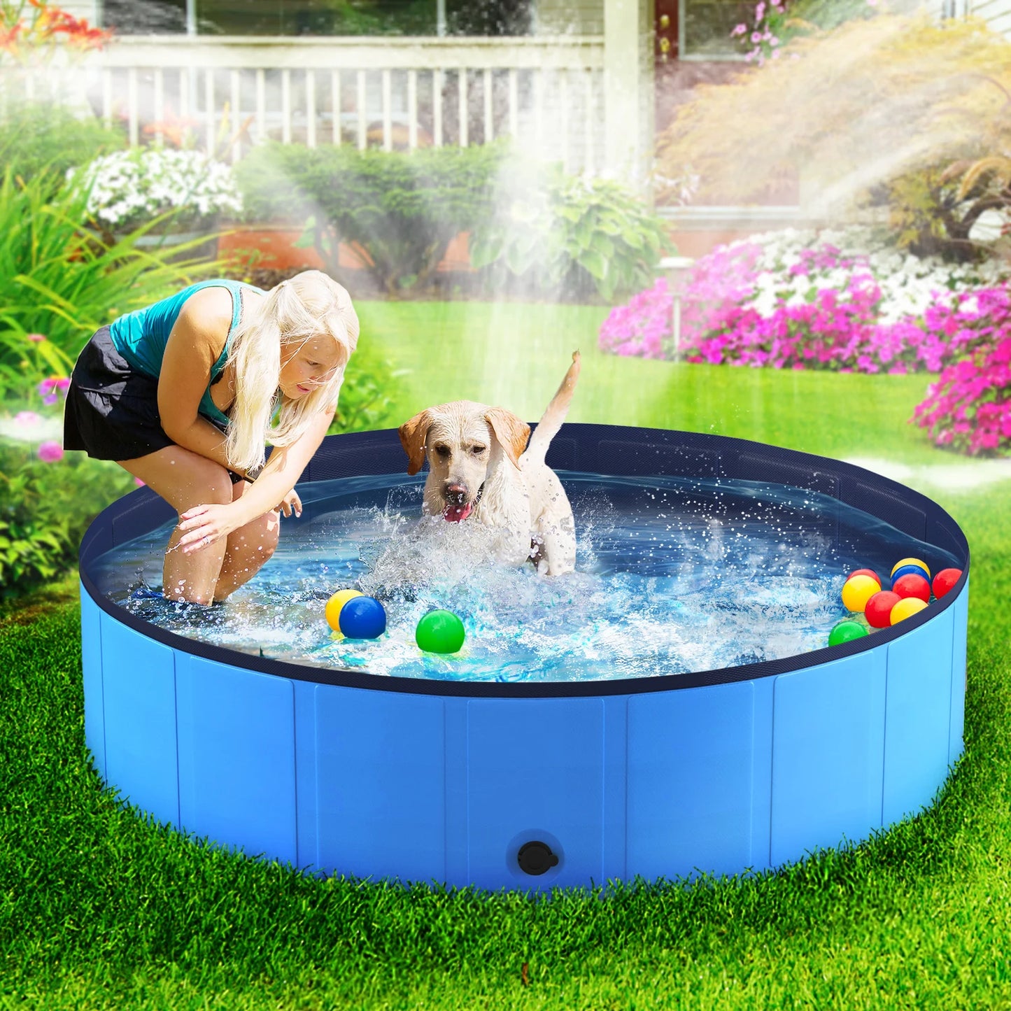 Portable Foldable Dog Pool With Anti Slip Bottom For Pets