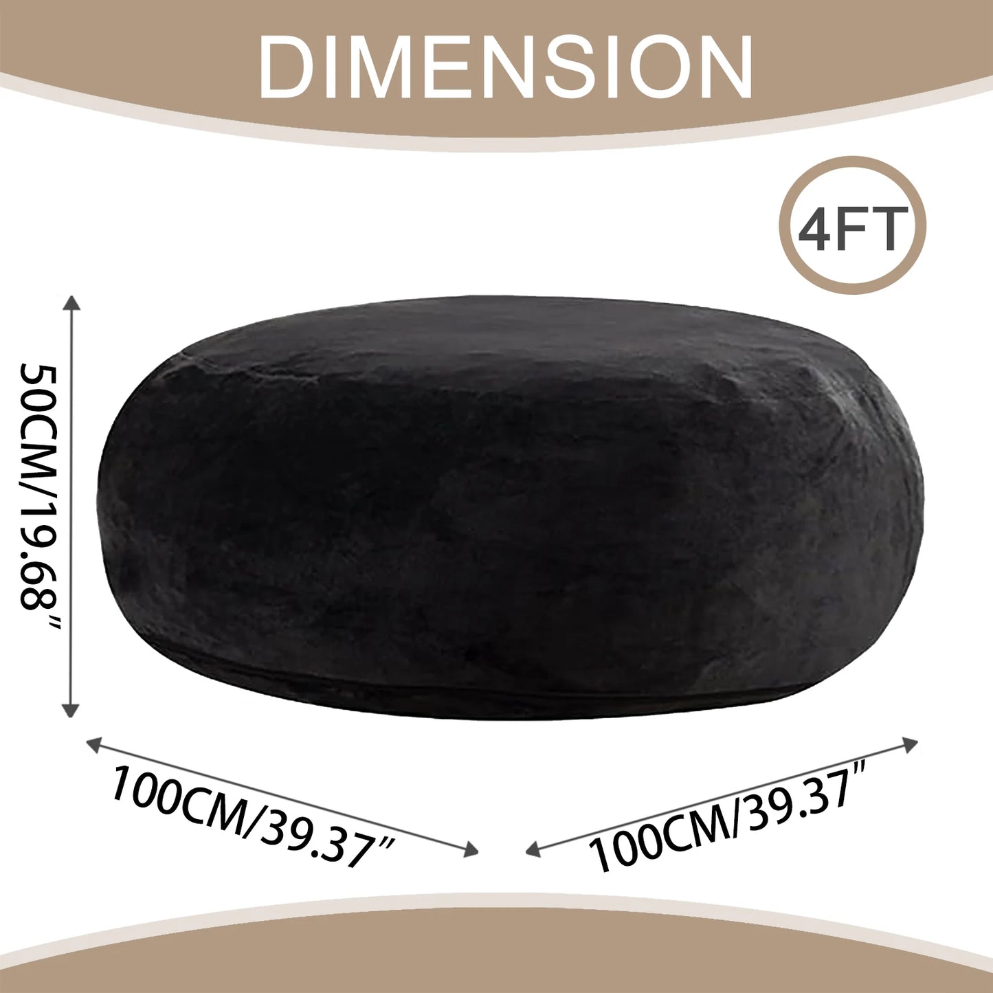 100CM×100CM×60CM, adult beanbag chair with padded beanbag inside, memory foam chair, soft flannel washable cover, ideal reading seat for bedrooms and dorms.