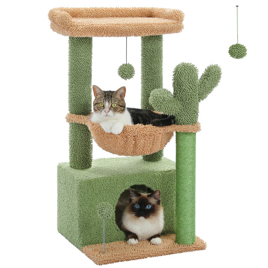 PAWZ Road 4-in-1 Cat Tree, Condo, Hammock And Scratching Post