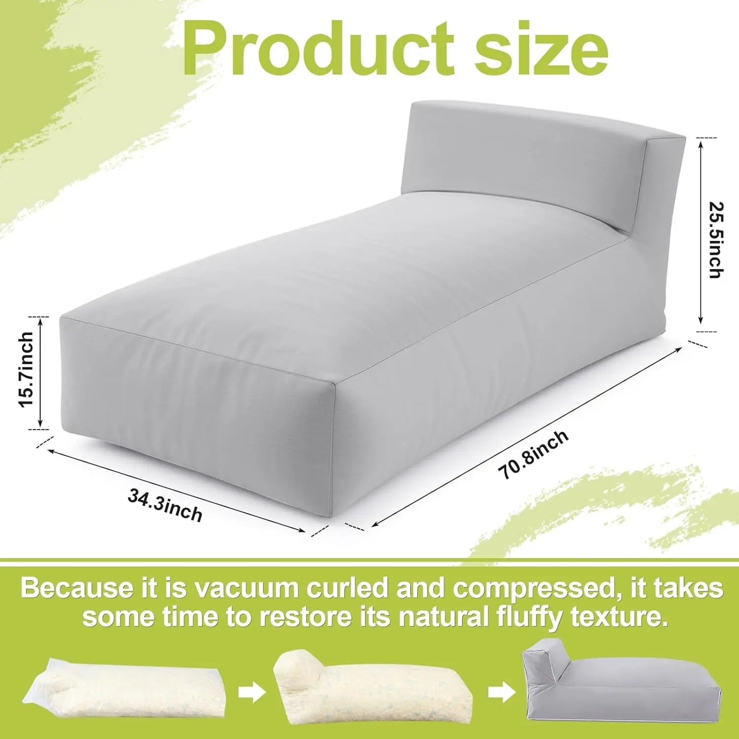 Outdoor Bean Bag Lounger Chair Patio Daybed With Sponge Filling