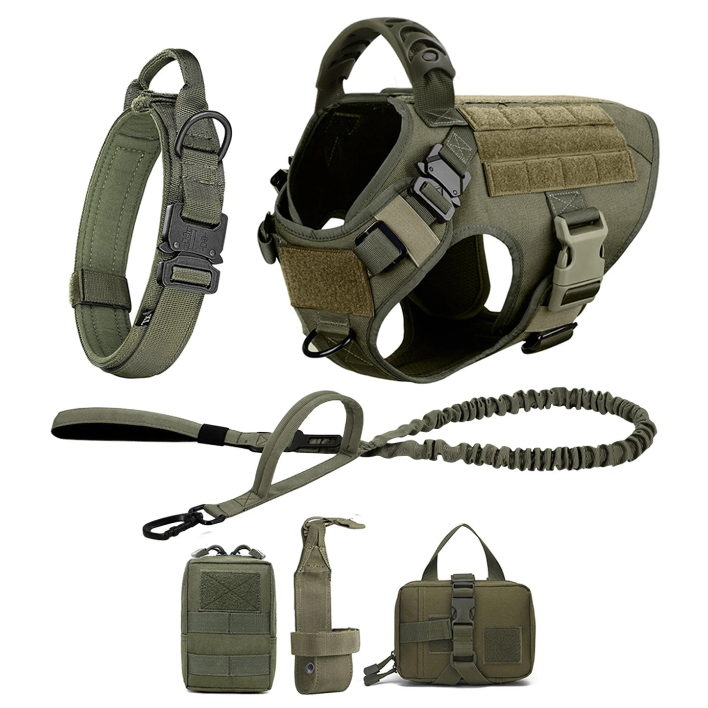 Padded Nylon Dog Harness And Leash Set For Training And Walking