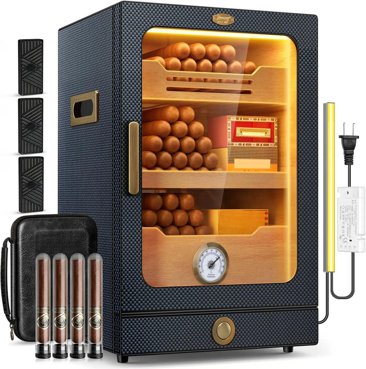 Tesonway Cigar Humidor Cabinet With Cedar Shelves And Hygrometer