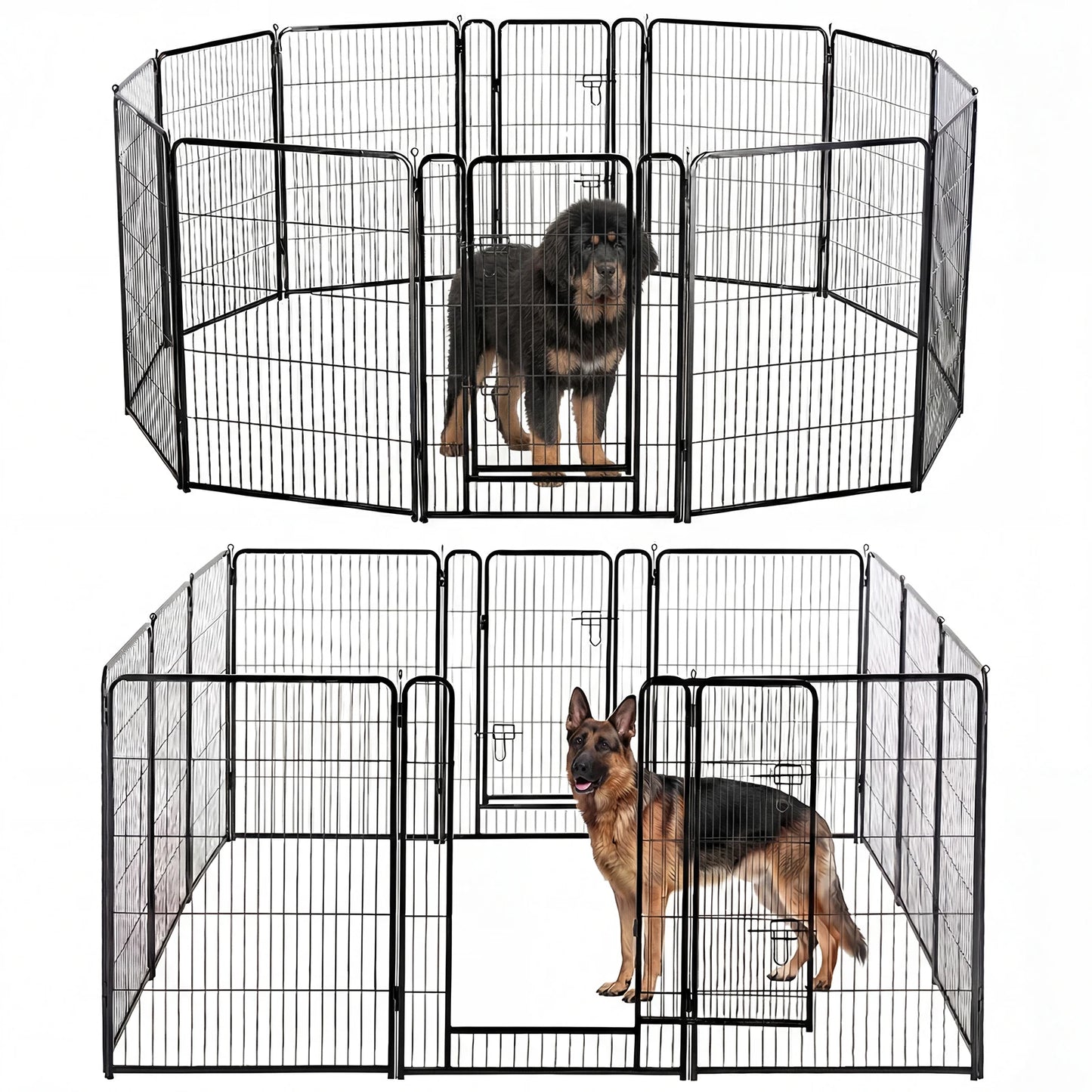 JHK Metal 12-Panel Dog Playpen Foldable Outdoor Fence