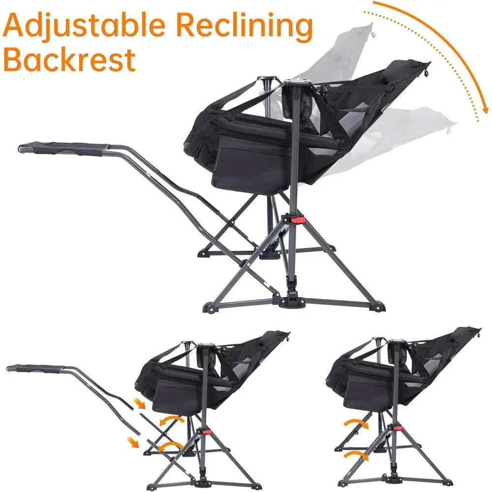Portable Outdoor Hammock Chair with Stand, Removable Footrest, Carry Bag, and Cup Holder - Ideal for Camping, Hiking, Picnics, a