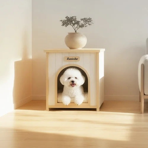 Certified Solid Wood Flat Roof Pet House for Small Pets