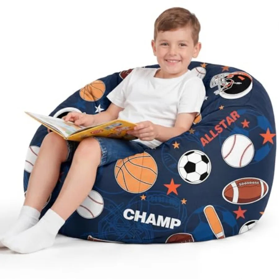 Large Car Racg Bean Bag Chairs Cover No Fillg Washable Stuffed Animal Storage Beanbag Chair for Canvas Bean Bag Cover with Zipp