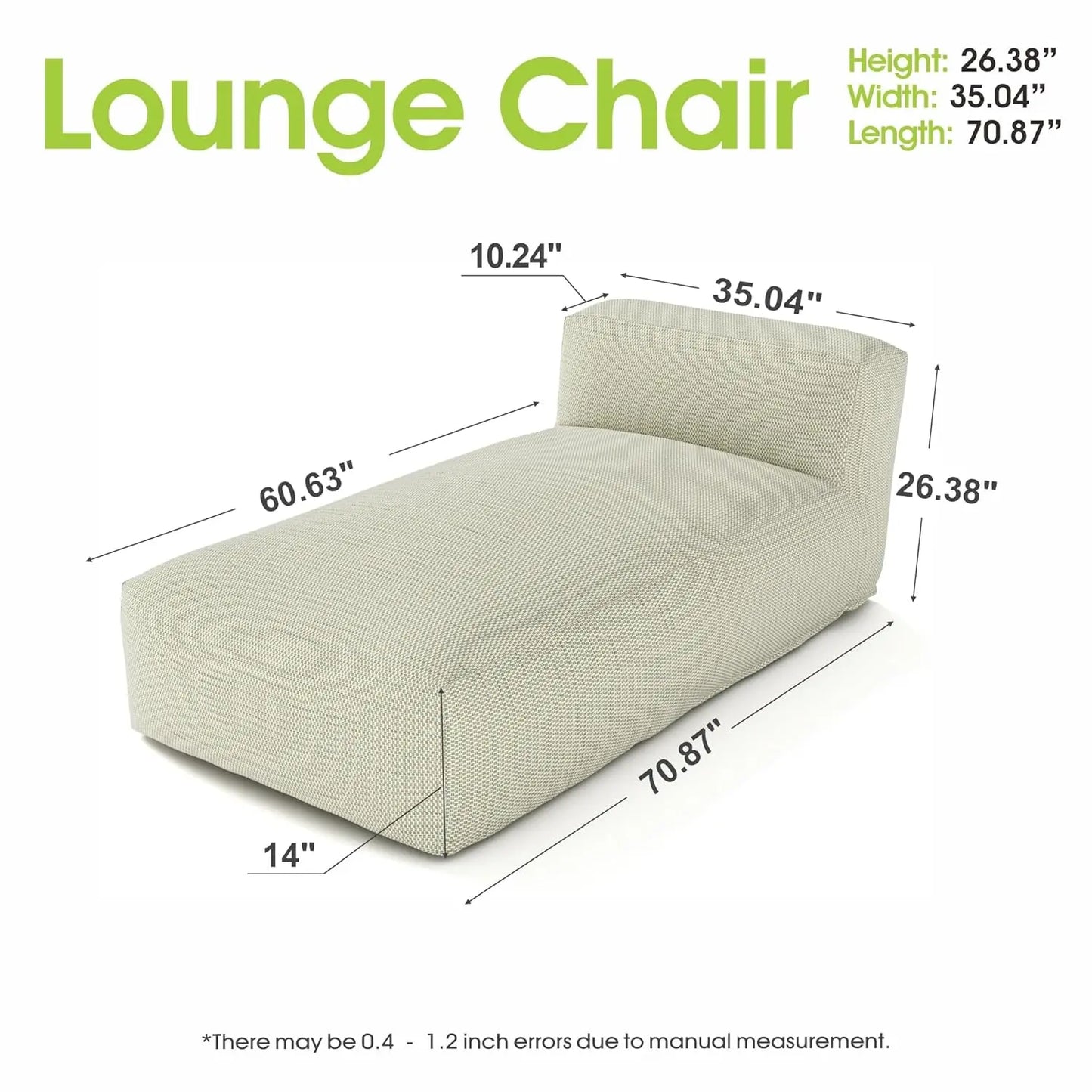 Outdoor Bean Bag Lounger Chair Water Resistant Patio Daybed