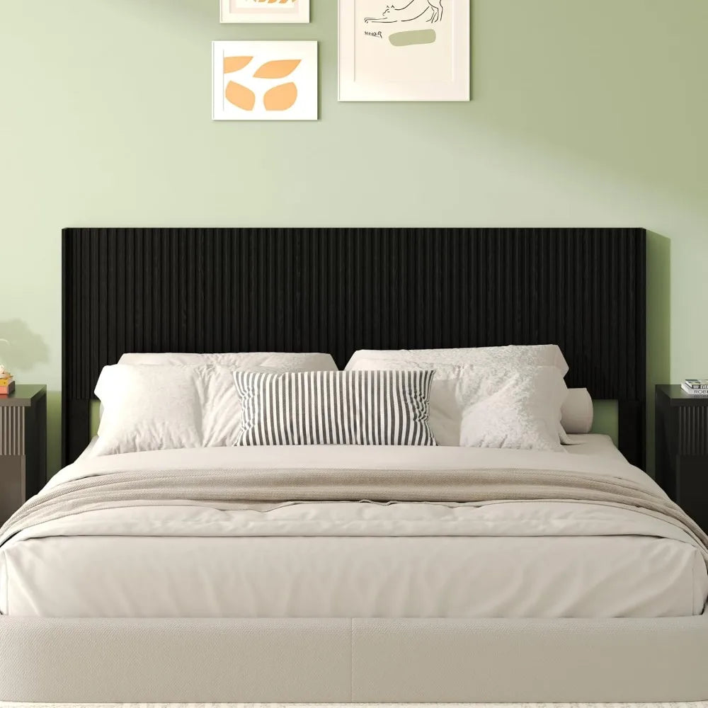King Size Headboard Only, 80 Wide Wooden Headboard, Mid Century Modern Farmhouse Boho HeadBoard, Wall Mount, Fluted
