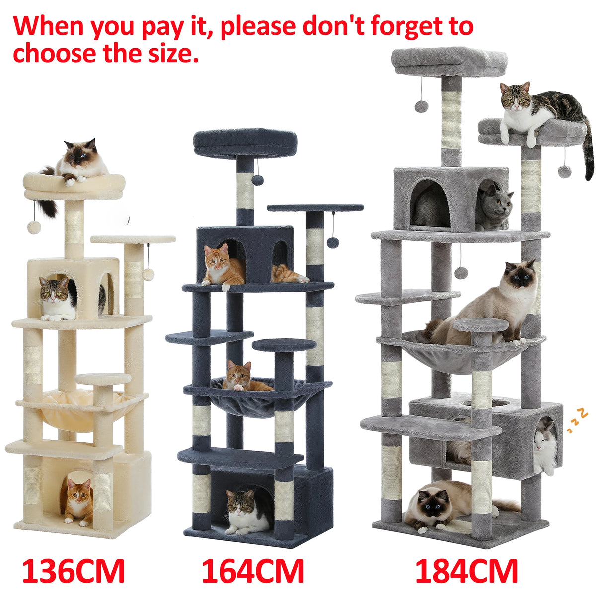 PAWZ Road Indoor Cat Tree With Sisal Posts Hammocks And Condos