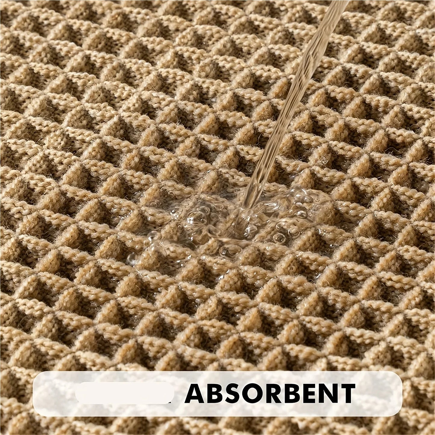 Waffle Bath Mat Non Slip Rubber Backed, Machine Washable, Ultra-Soft