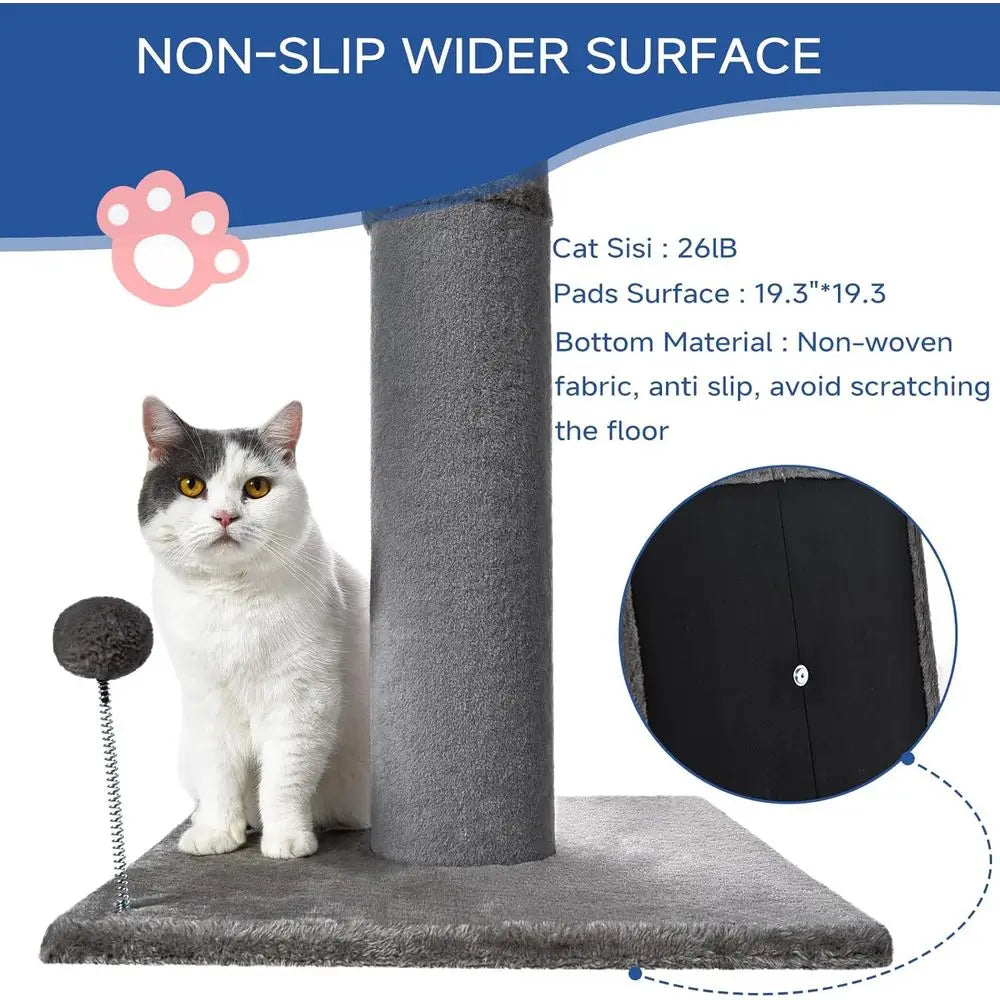 Cat Scratching Post Carpet Scratching Post 41 for Indoor Cats, Tall Cat Scratch Post, Carpet Cat Scratcher with Replaceable Toys