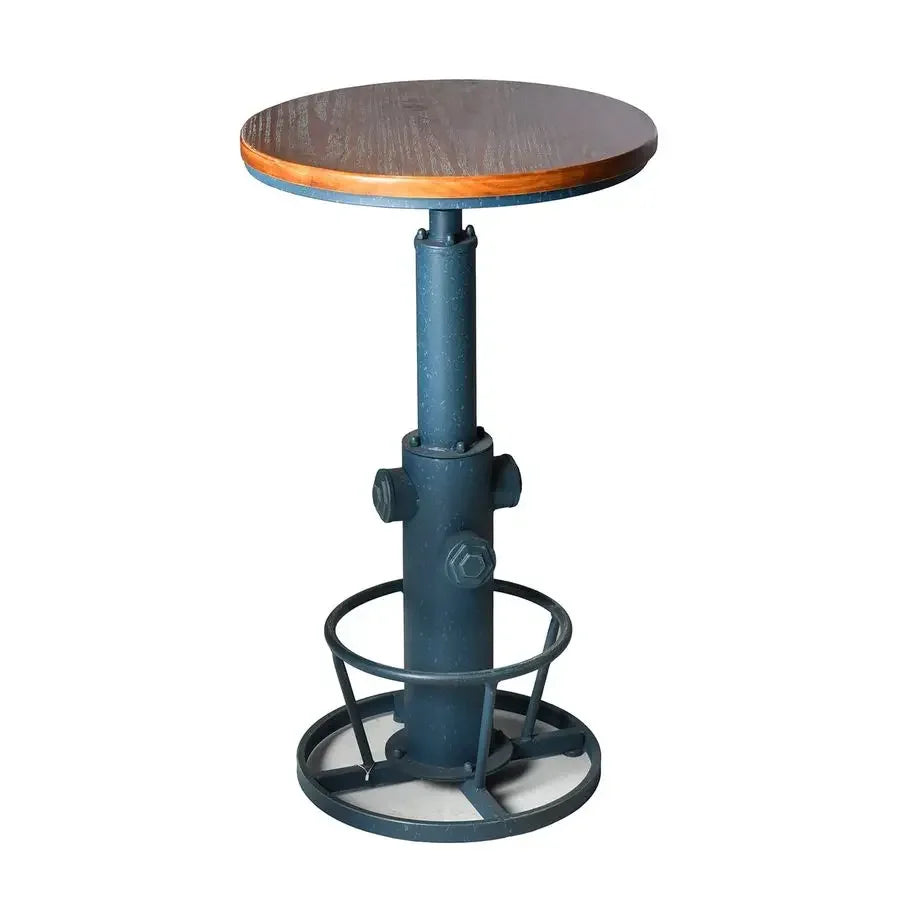 3 Piece Pub Bar Set Retro Round Bar Table and Stools for 2 Height Adjustable Pub Desk and Stools Match Bar Height and Counter B