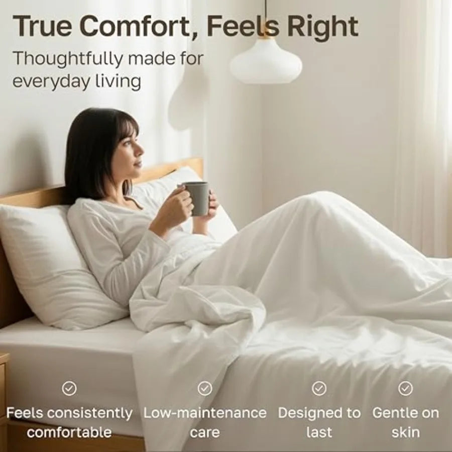 Soft 100% Cotton Sheet Set, 400 Thread Count Good Housekeeping Award Winner, Silky Smooth Sateen Weave with Deep Pockets, Breat