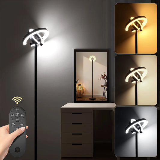 Aiopp Modern Standing LED Floor Lamp With Dual Rotatable Lights