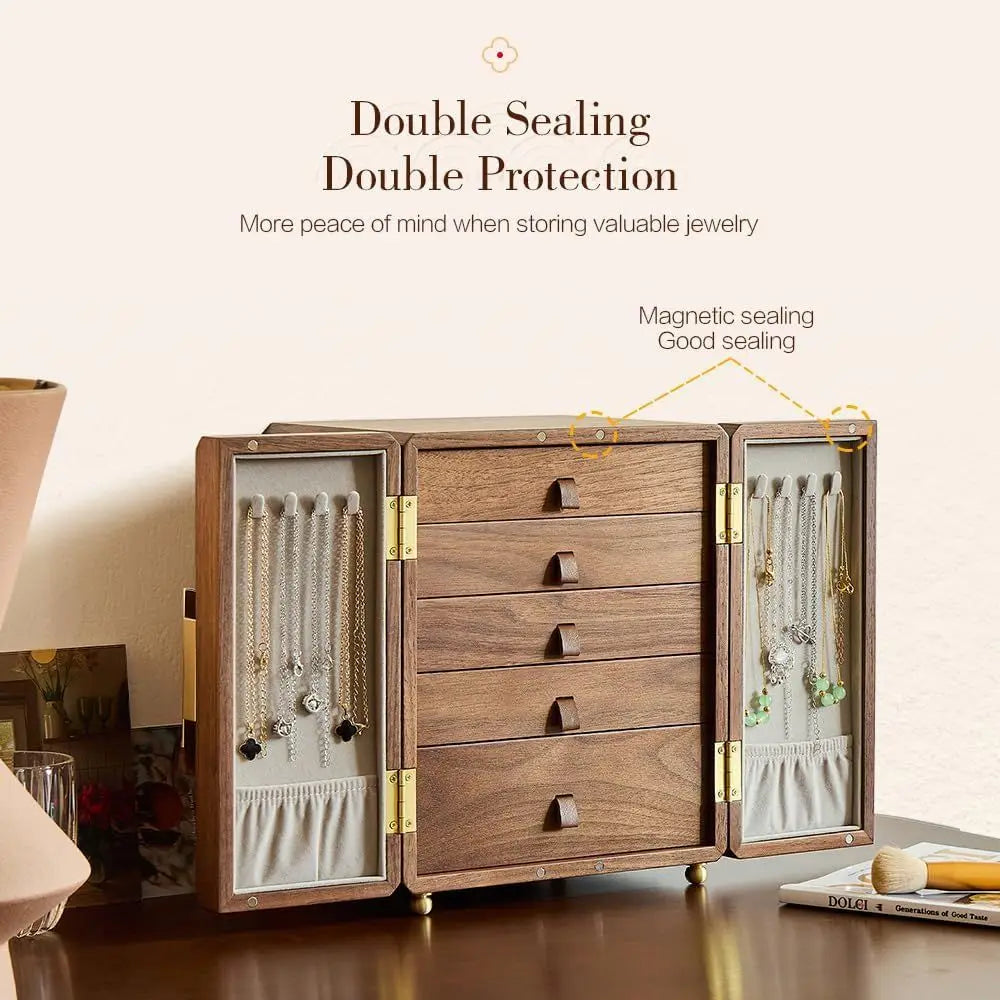 RBXC Handcrafted Wooden Jewelry Box With Velvet Interior