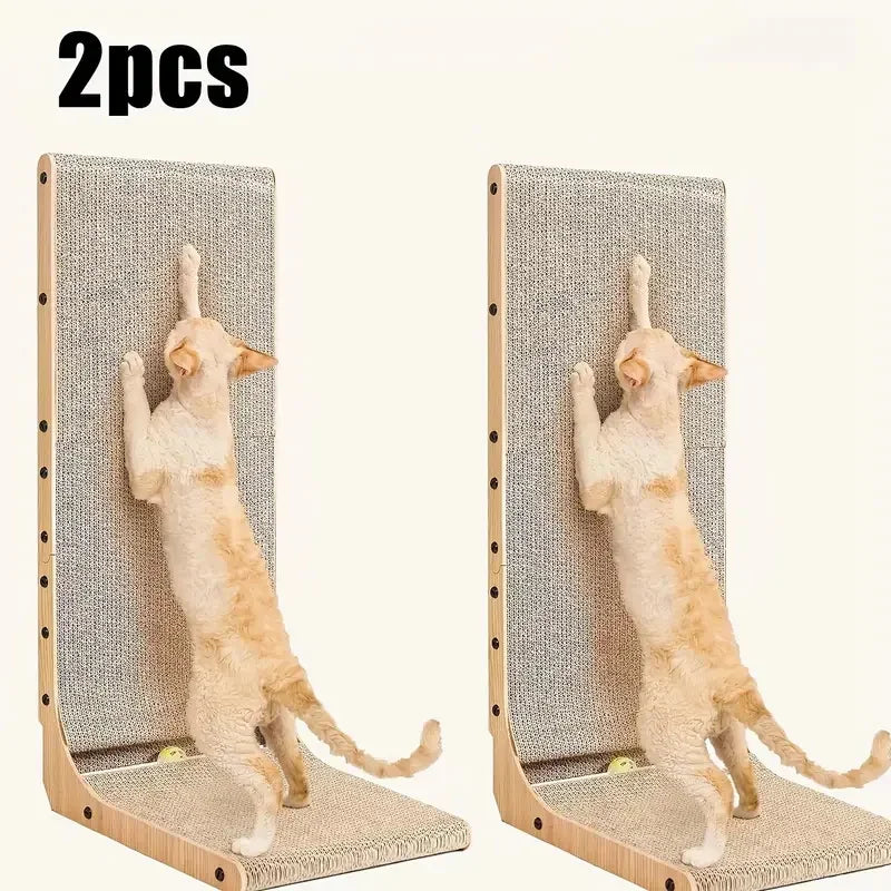 L Shape Cardboard Indoor Cat Scratching Post For Feline Pets
