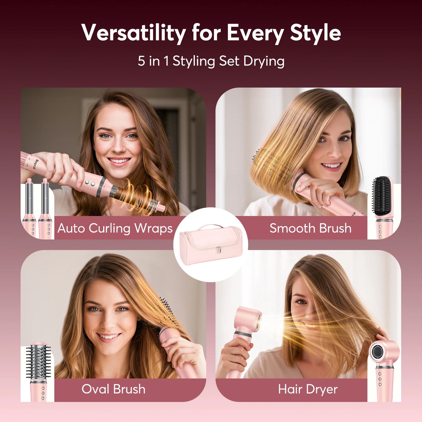 Bopcal 5 In 1 Hair Styler 1200W Professional Brush