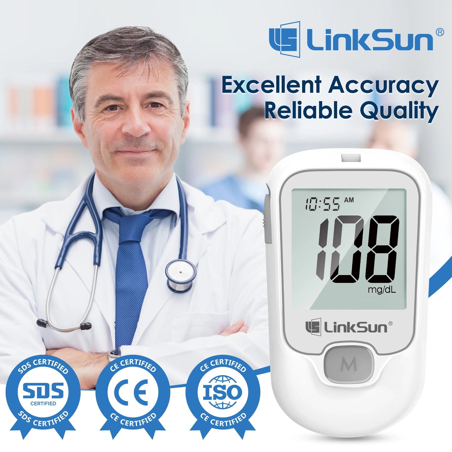 Linksun Blood Glucose Monitor G-425-1 With Lancing Device