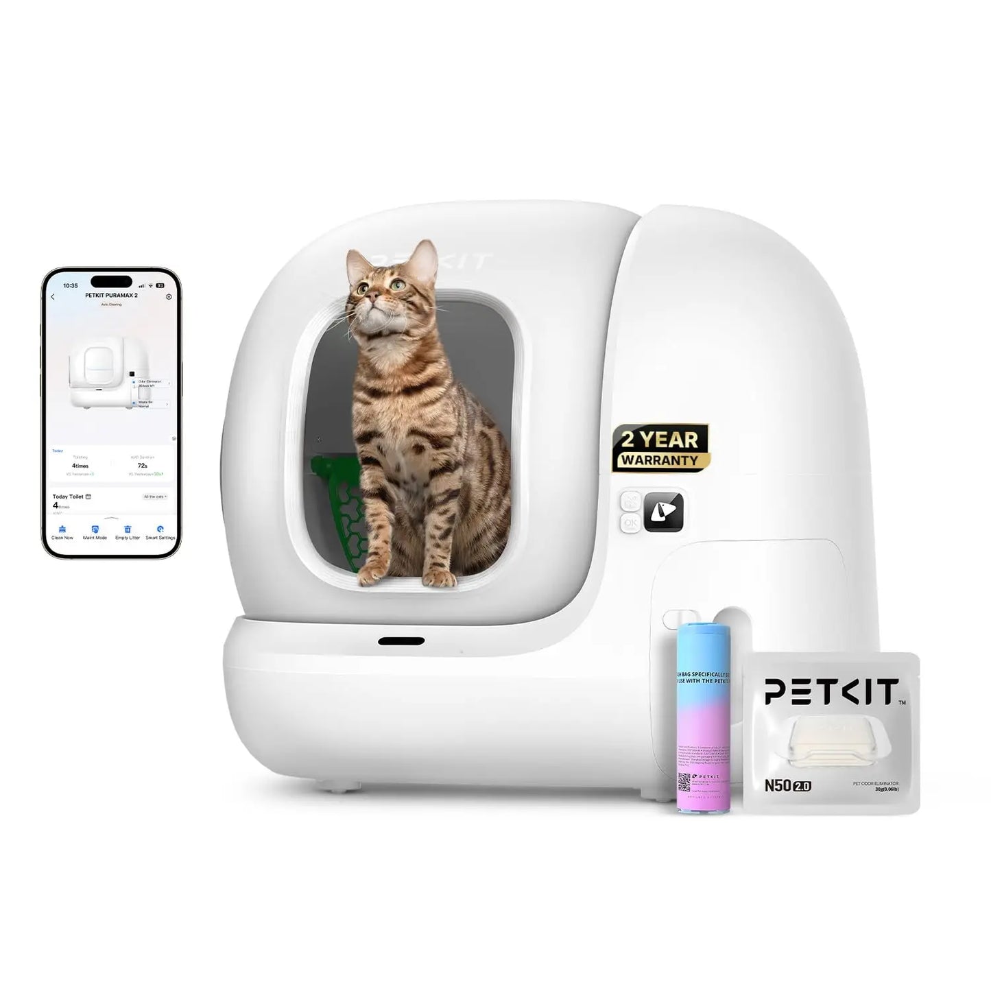 PuraMax 2 Automatic Self Cleaning Cat Litter Box With App Control