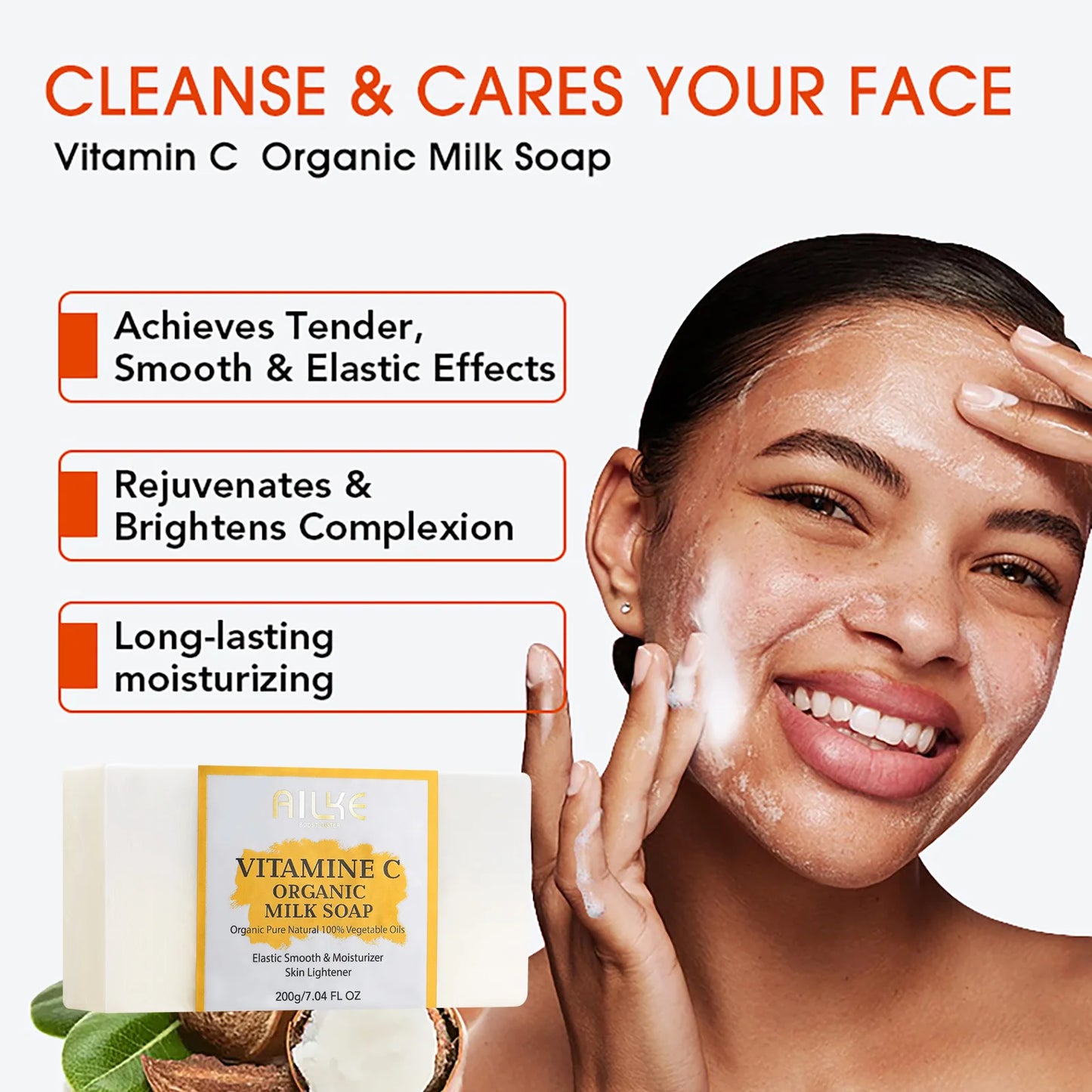Kyliefit Organic Milk Soap Vitamin C Anti Aging Cleanser