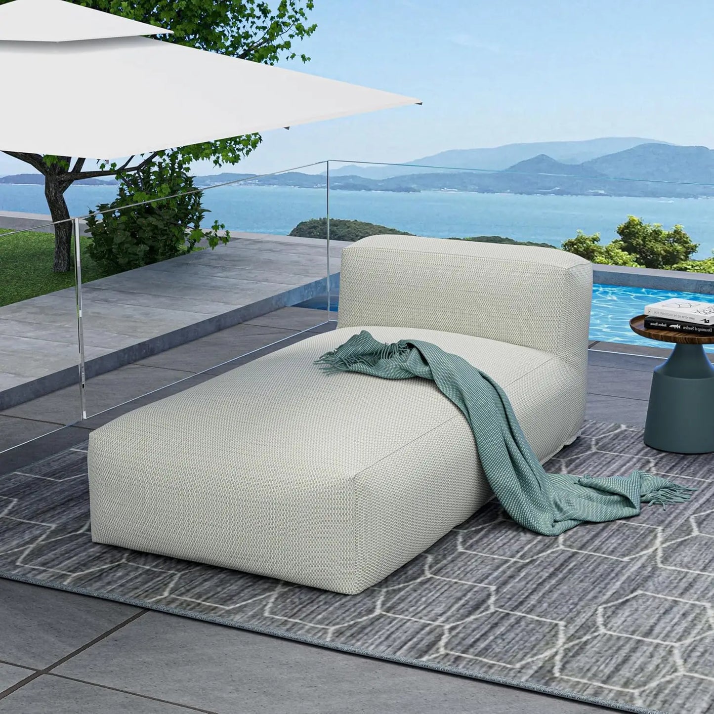 Outdoor Bean Bag Lounger Chair Water Resistant Patio Daybed