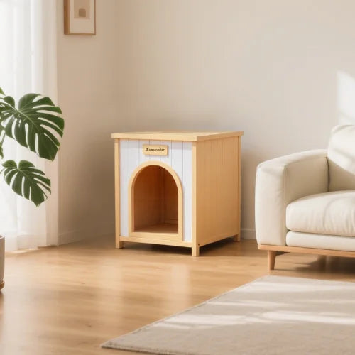 Certified Solid Wood Flat Roof Pet House for Small Pets