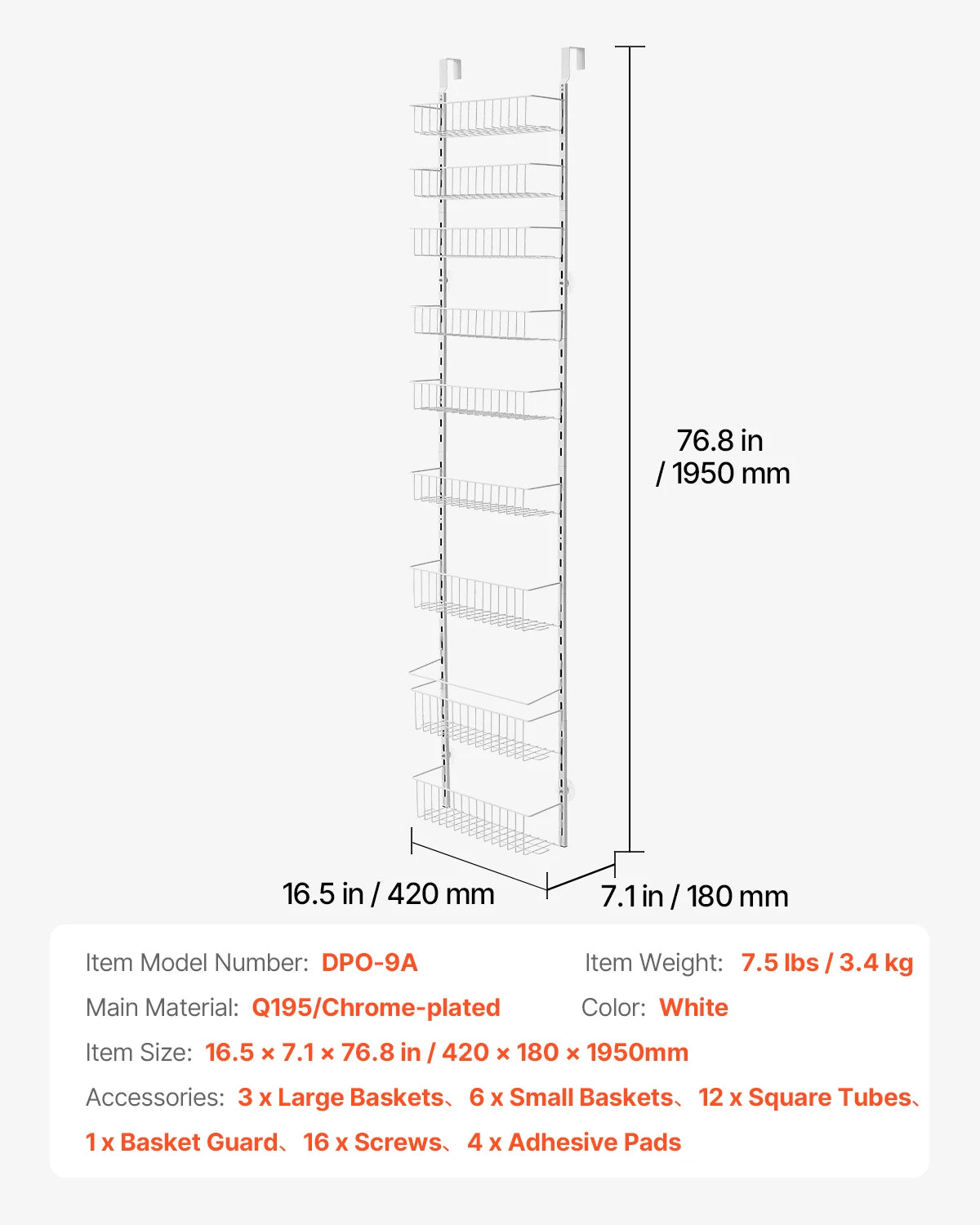 SucceBuy Heavy Duty Over The Door Pantry Organizer Rack