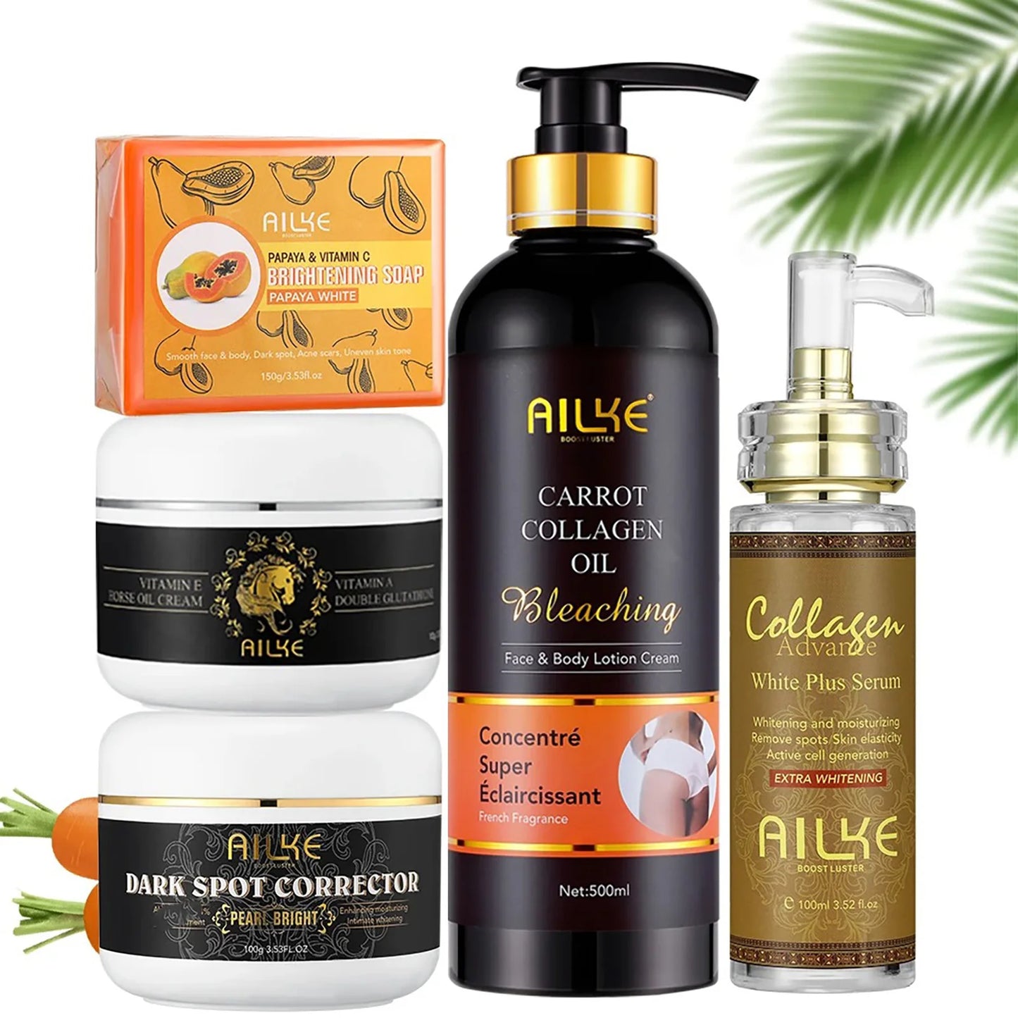 Ailke Whitening Skin Care Kit With Collagen And Natural Carotene