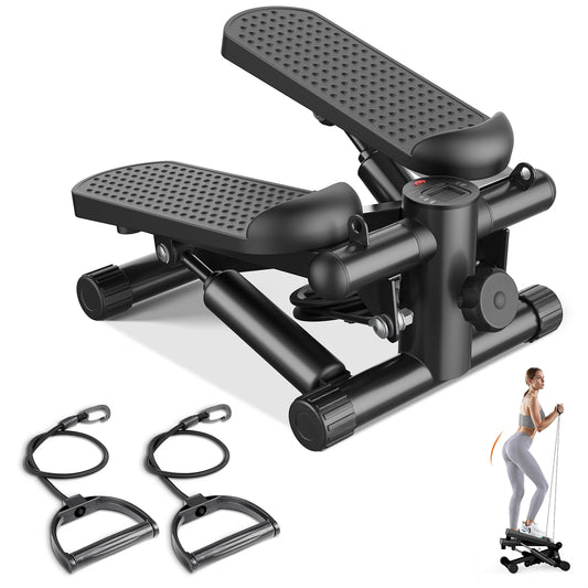 Mini Stepper With Resistance Bands Hydraulic LCD Monitor 300 Lbs