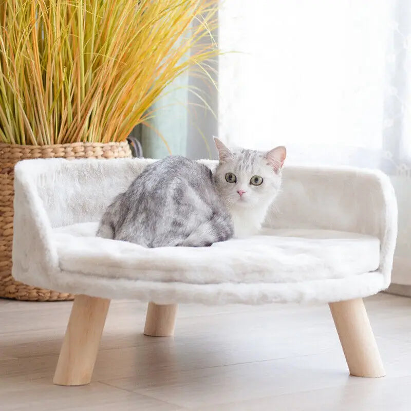 Luxury Plush Cat Bed With Cushion Pad And Warm Nesting Chair Design