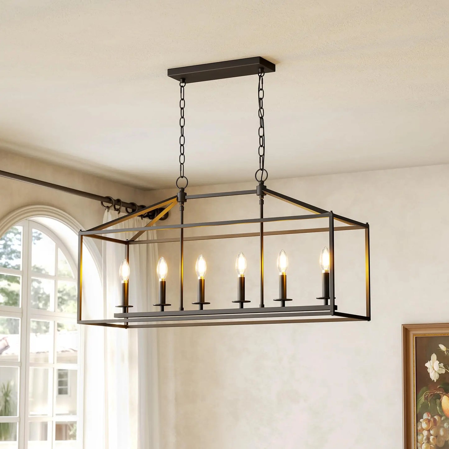 Tribesigns Six Light Farmhouse Kitchen Island Pendant Light